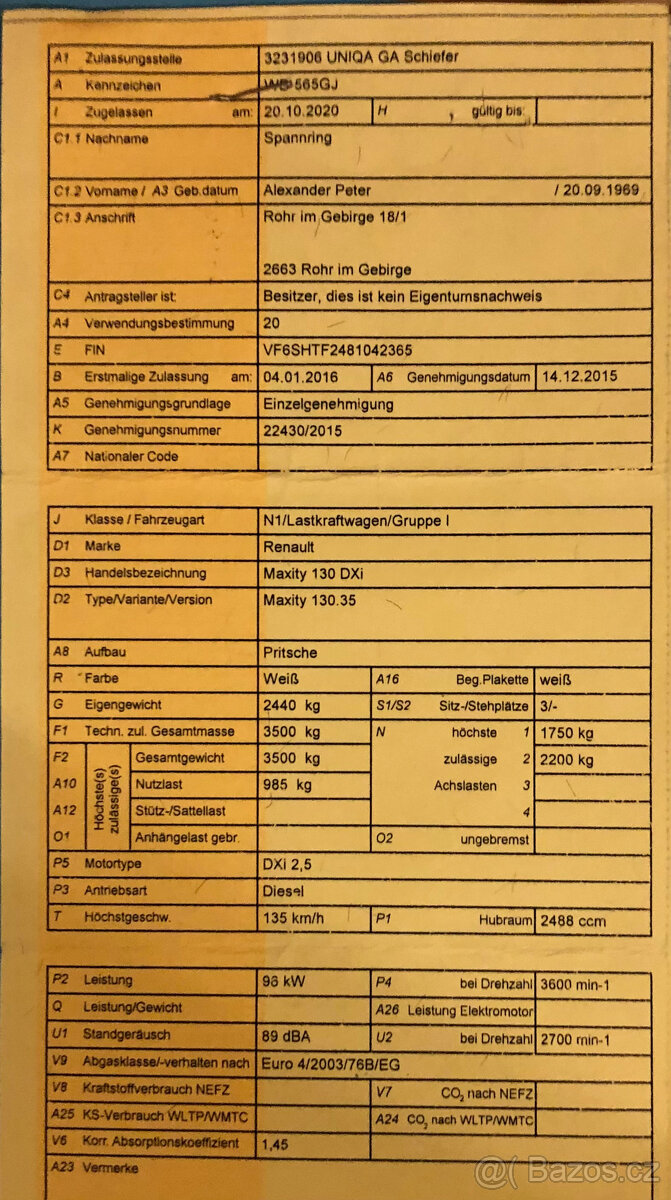 RENAULT Maxity. Valník Plachta - 9