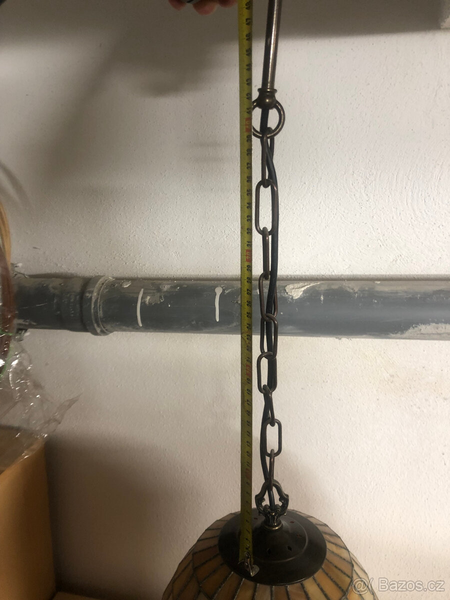 Vitrážové závěsné světlo.Svítidlo vyrobeno Tiffany technikou - 9