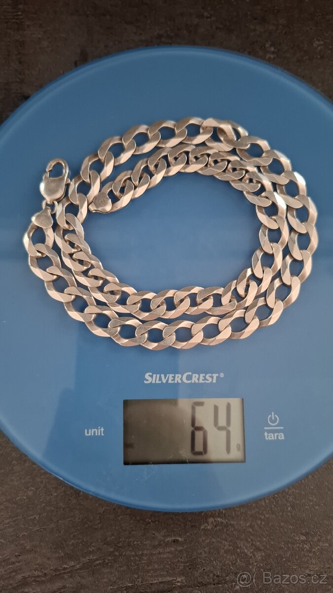 Masivní stříbrný řetěz ryzost 925/1000 - 9