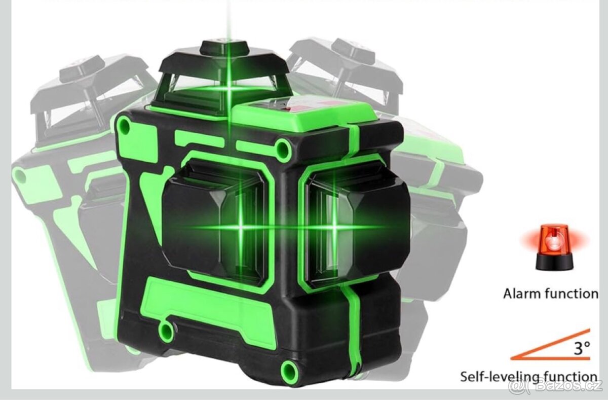 3D Křižovy laser Nivelační 12liniový zelený 360º - 9