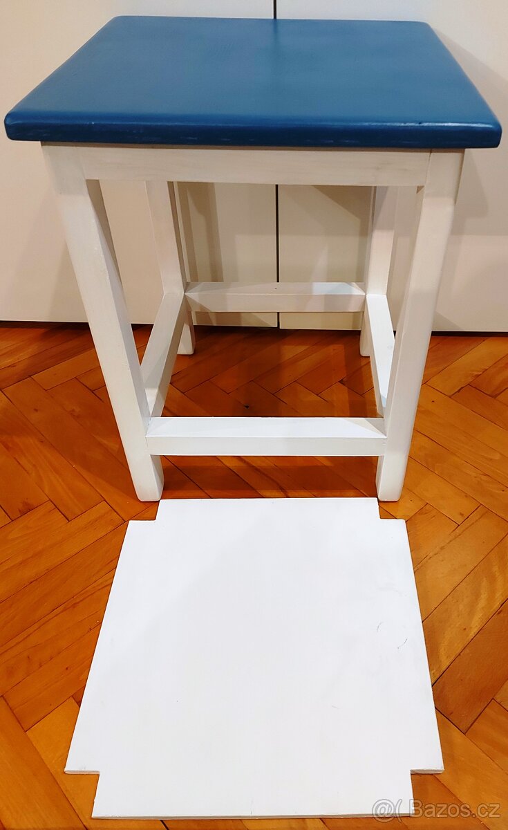 Stolička (štokrle) 40x40x53cm modrobílá - 9