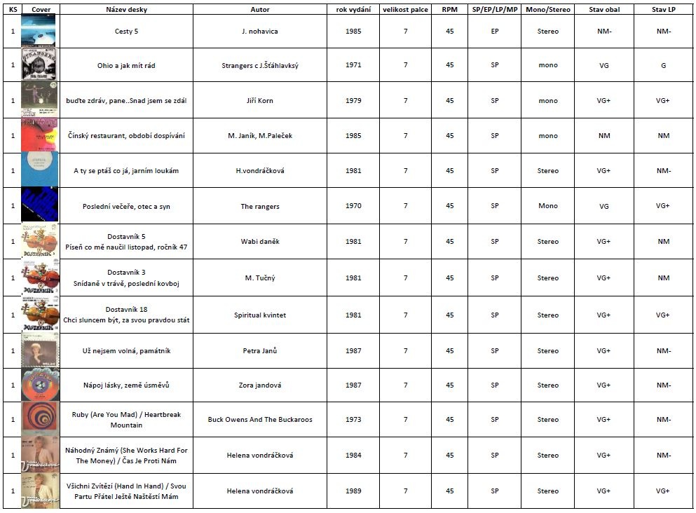 Celá sbírka LP desek velikosti "7" - 9