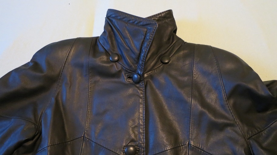 Kožený dámský kabát vel.L - 9