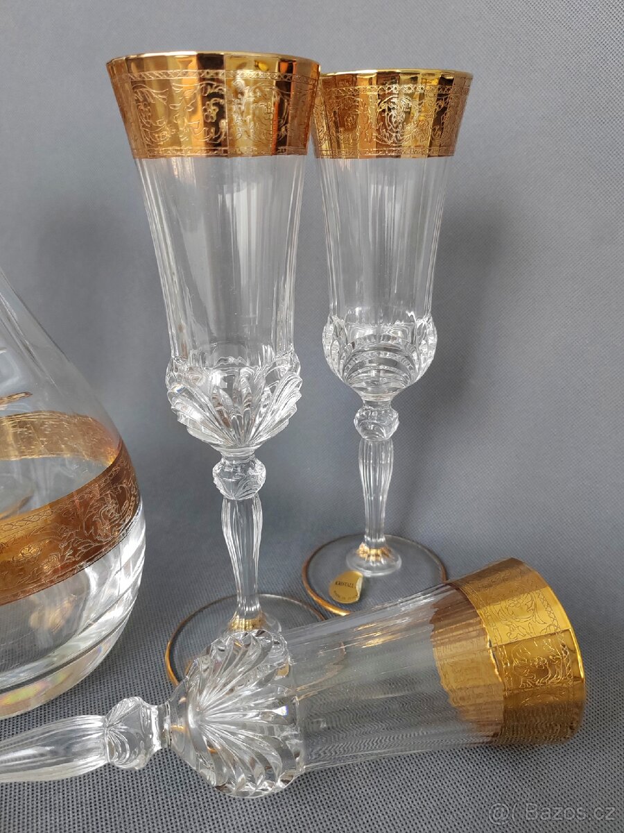 Křišťálové sklenice a karafiát na sekt a šampaňské od CreArt - 9