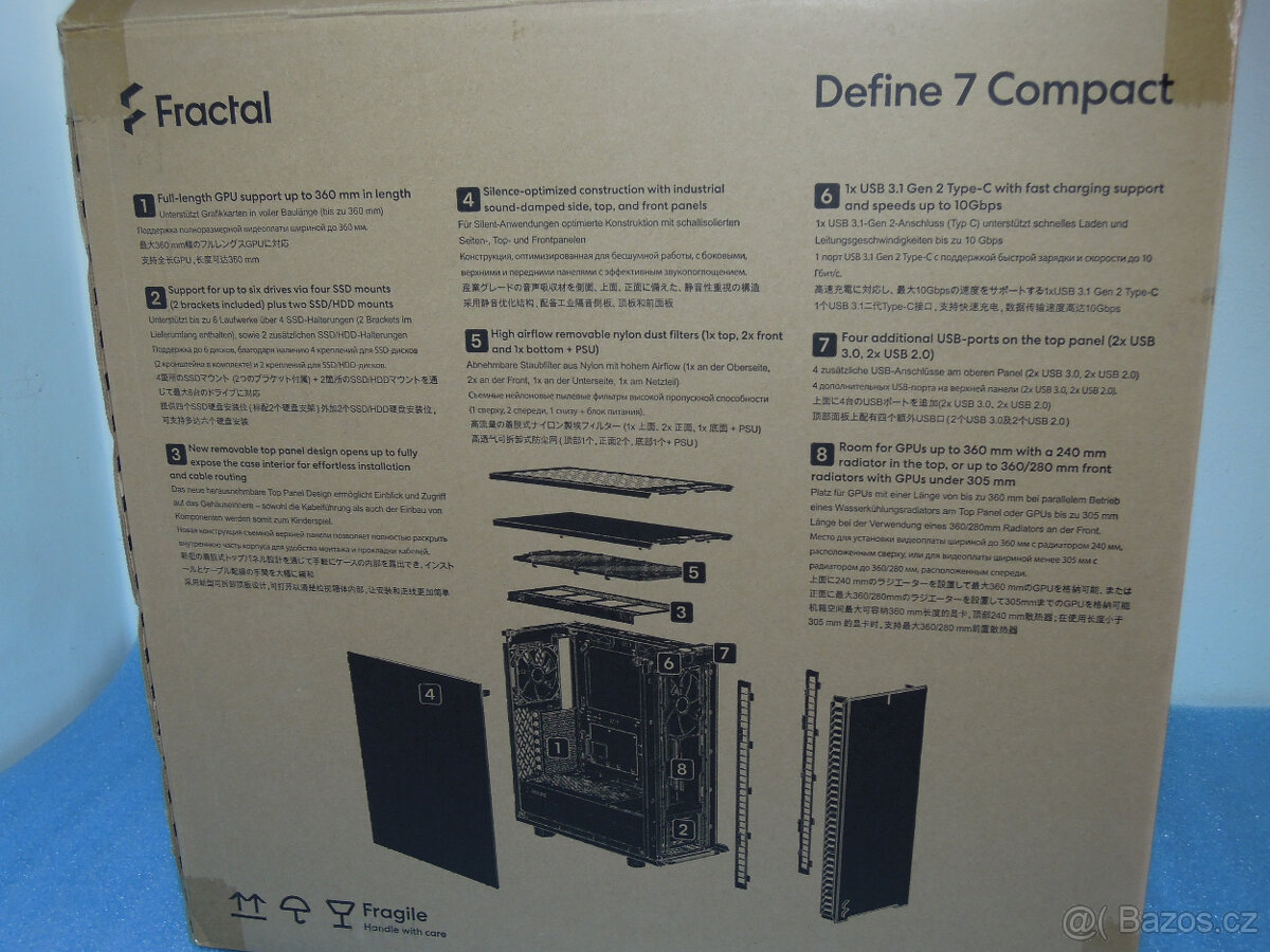 Fractal Design Define 7 Compact Black TG Prosklená PC bedna - 9