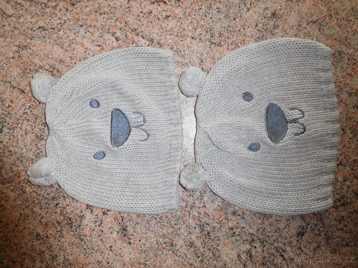 MIX Zimní čepice vel. 98/104/110/116/122/128, nákrčník 1-3 - 9