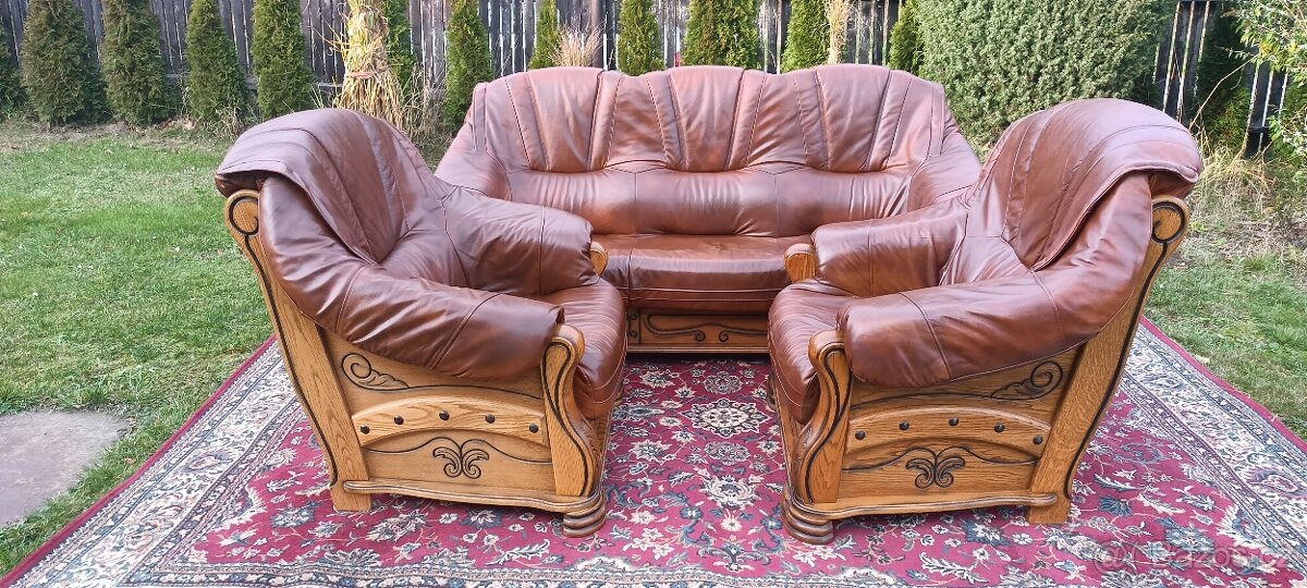 Rustikální kožená sedací souprava 3 - 1 - 1 . - 9