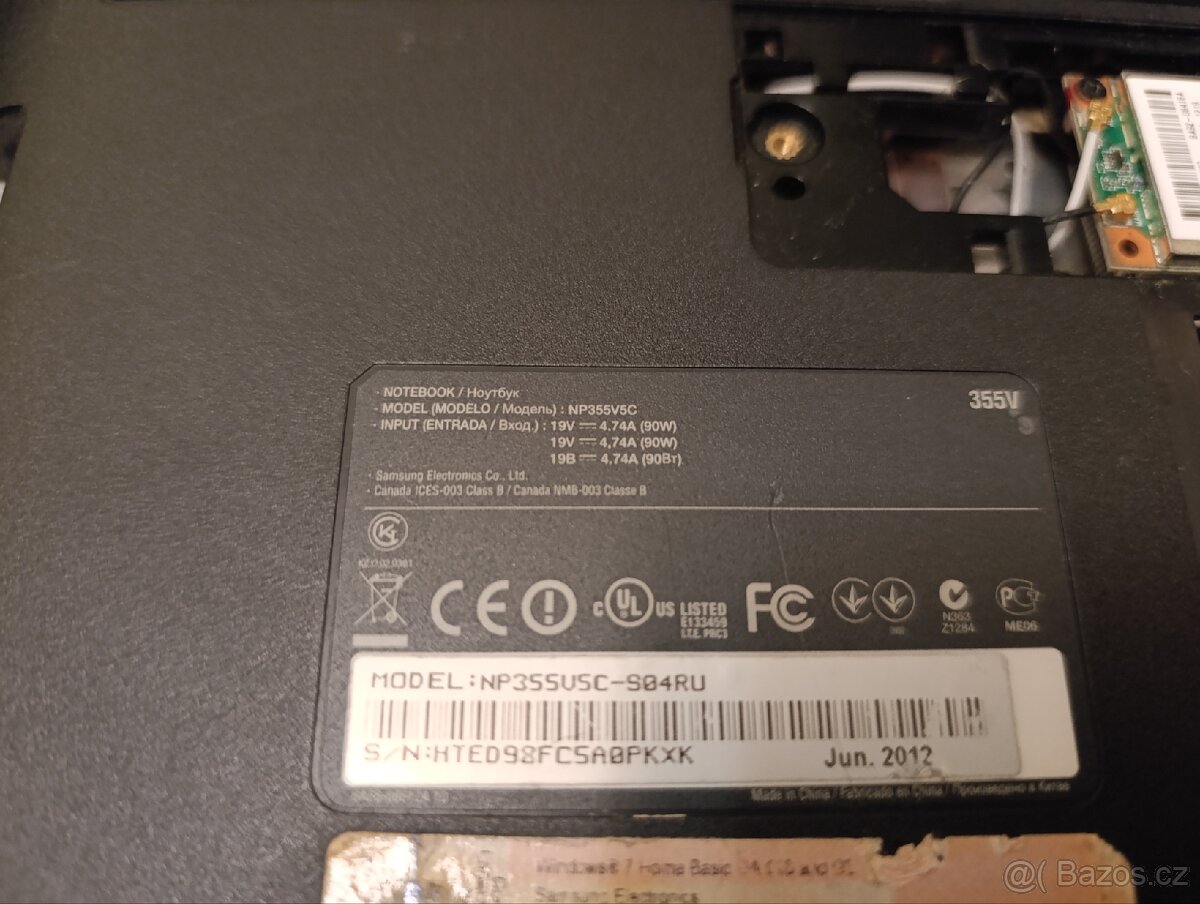 Notebook Samsung NP355VSC / AMD A8 – funkční díly, bez HDD - 9