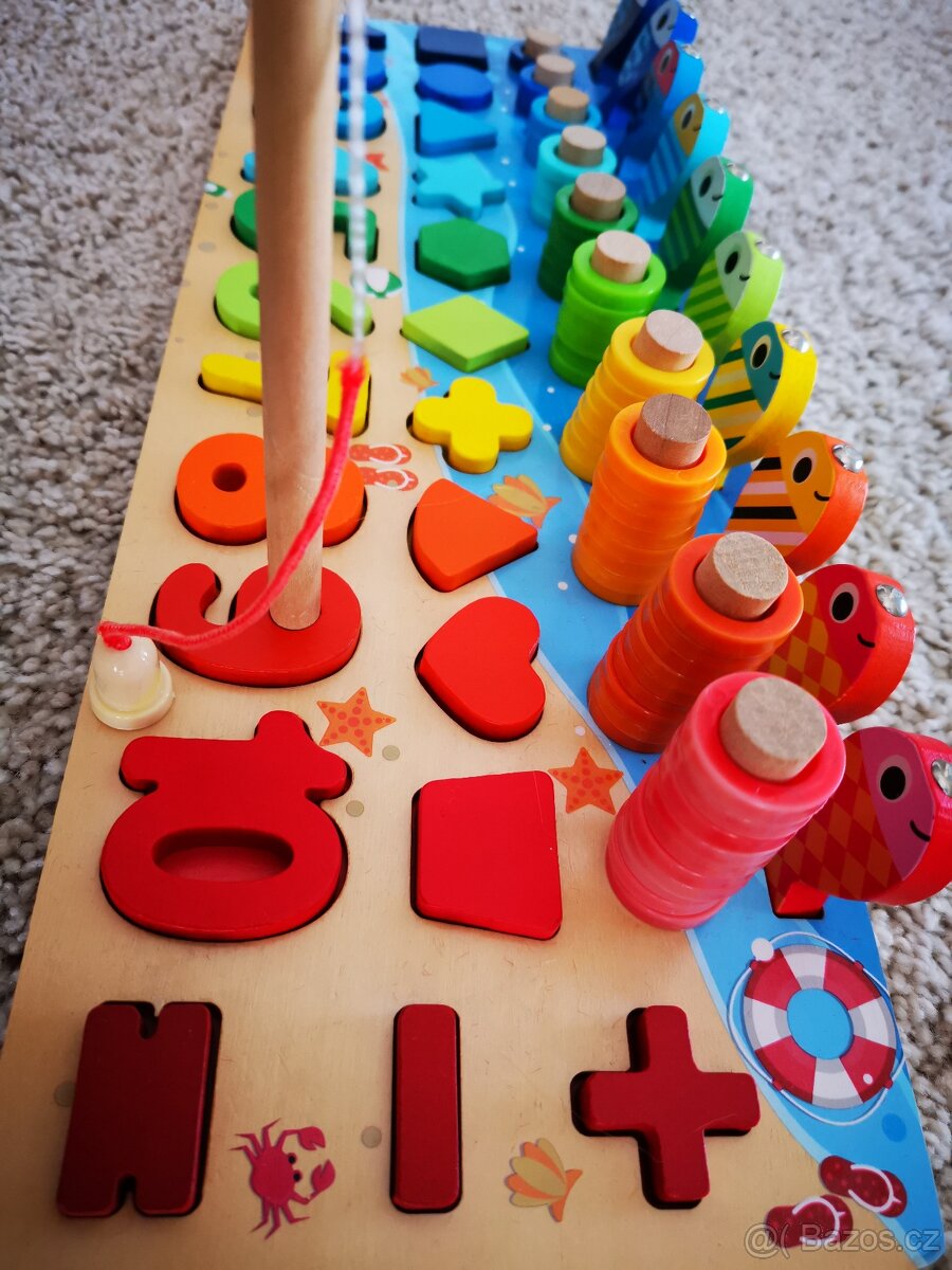 Dřevěné hry,hračky,Pexeso, hodiny,dřevěná skládačka + vklá - 9