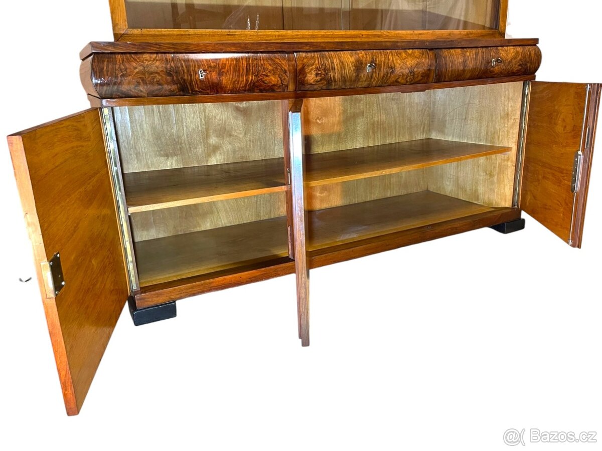 Starožitná knihovna/vitrína - Art Deco - 9