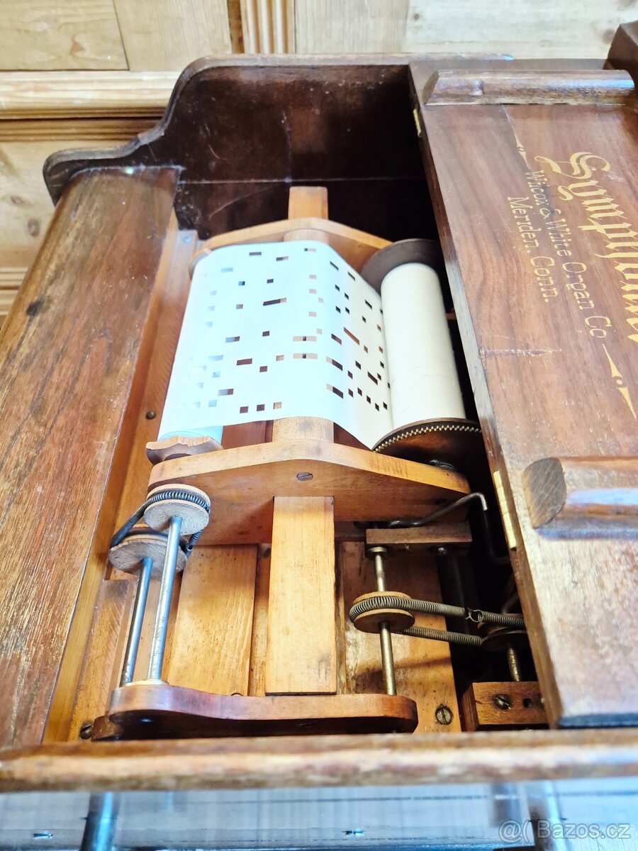 Starožitný hrací stroj, flašinet SYMPHONIA, 1890 - 9