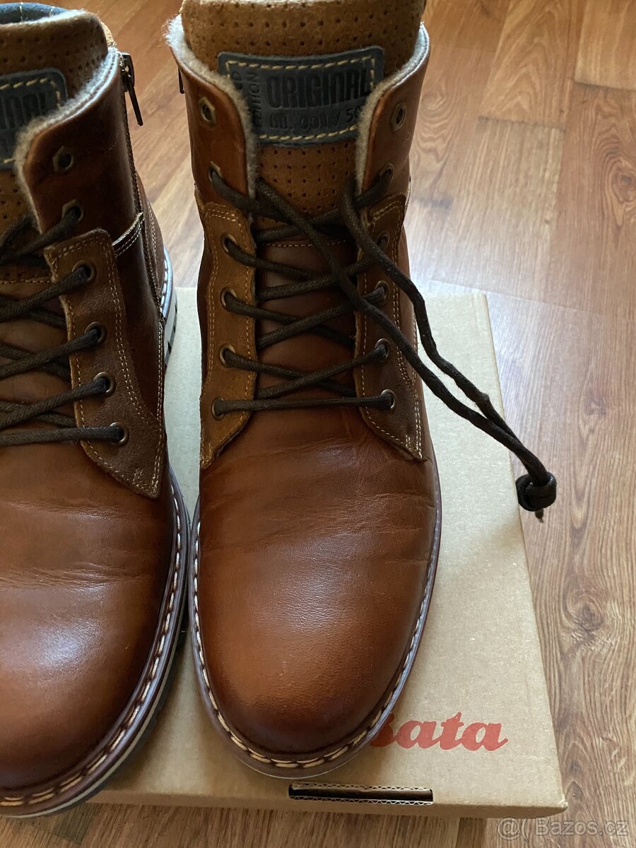 Nové pánské kožené zimní boty Baťa s tepl. podšívkou - č. 44 - 9
