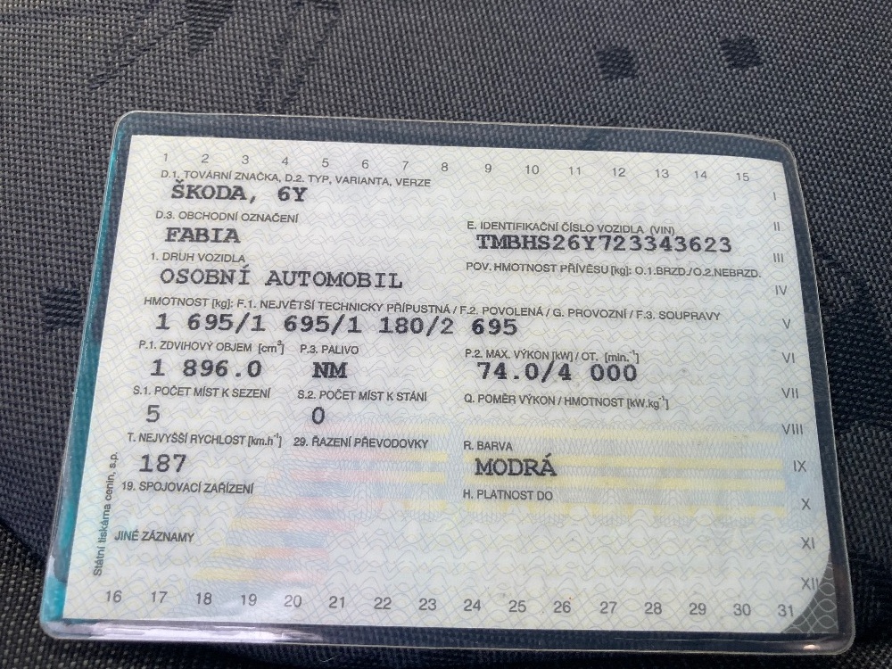 Prodám Škoda Fabia Kombi 1.9 TDI 74 Kw r. v. 2001 - 9