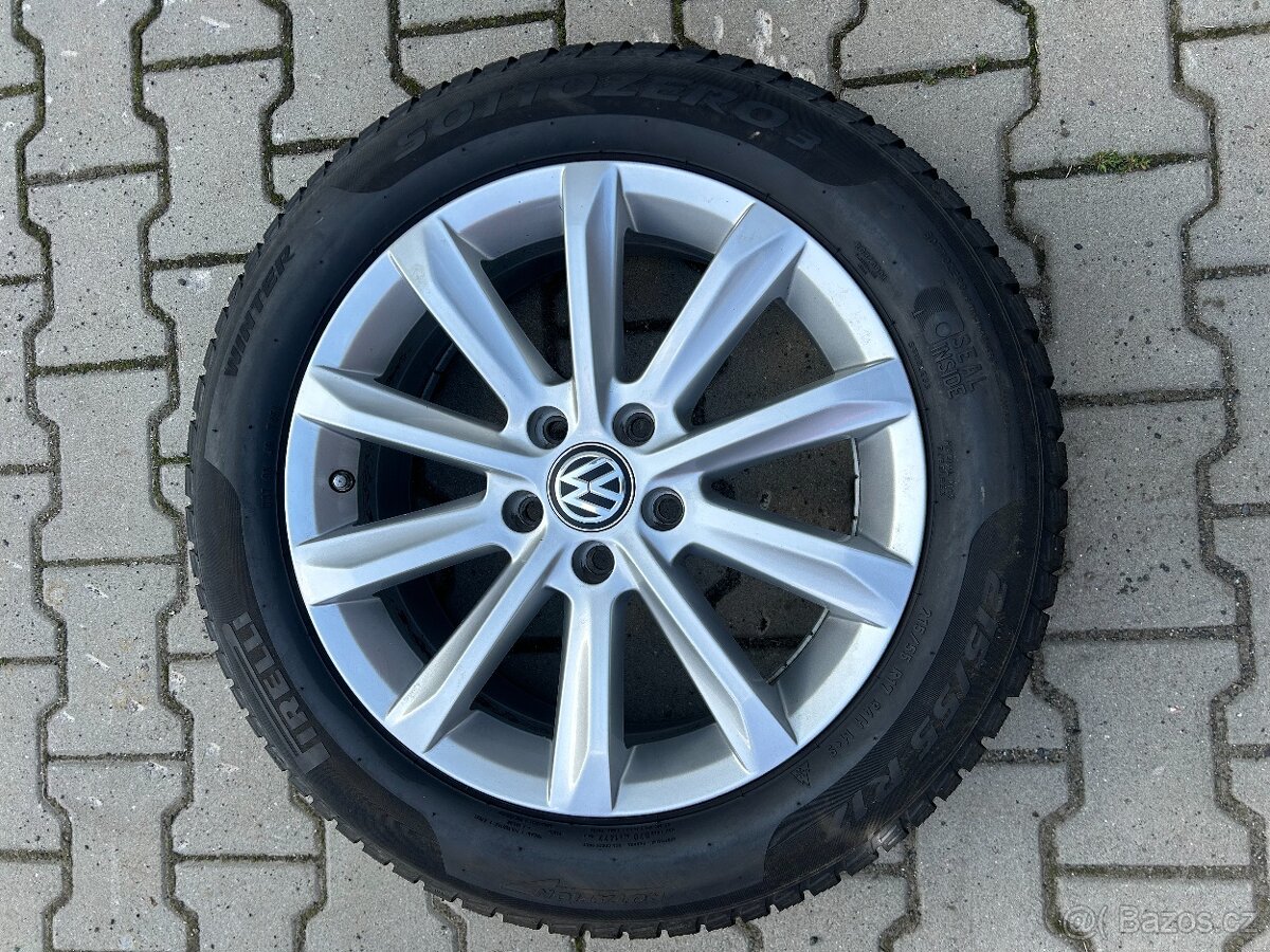 Alu kola + Pneu VW PASSAT B8 3G 215/55 originál,R17 - 9