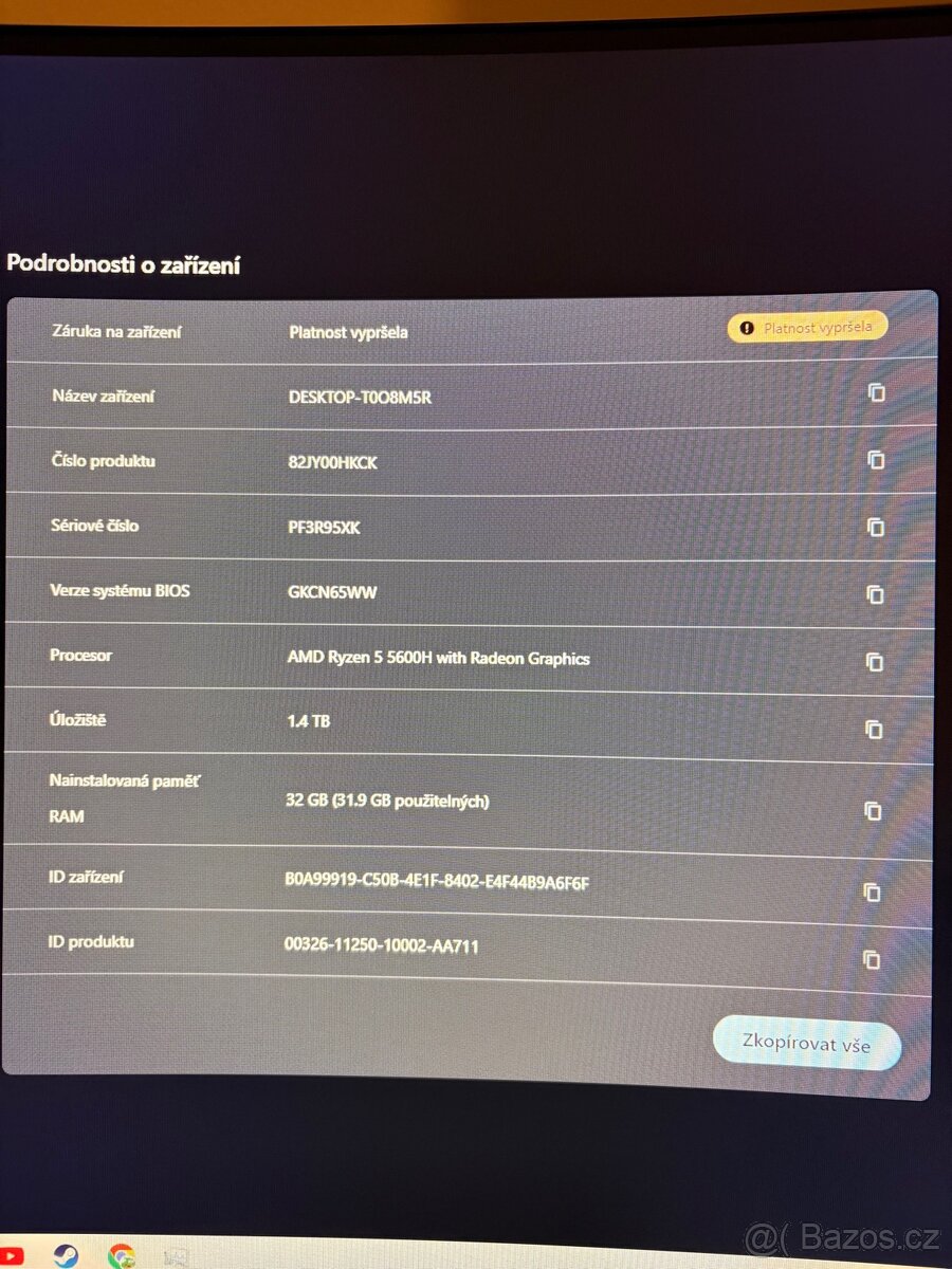 Prodám Lenovo Legion 5 17ACH6H cenu nabídněte - 9