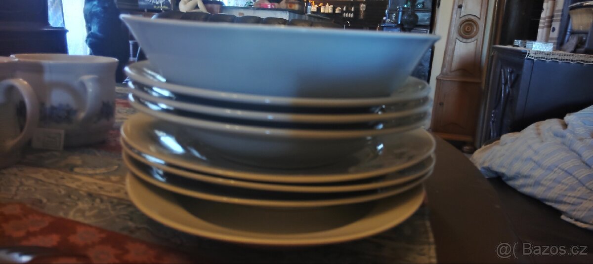 Jídelní souprava s mísou bílá 8 kusů - 9