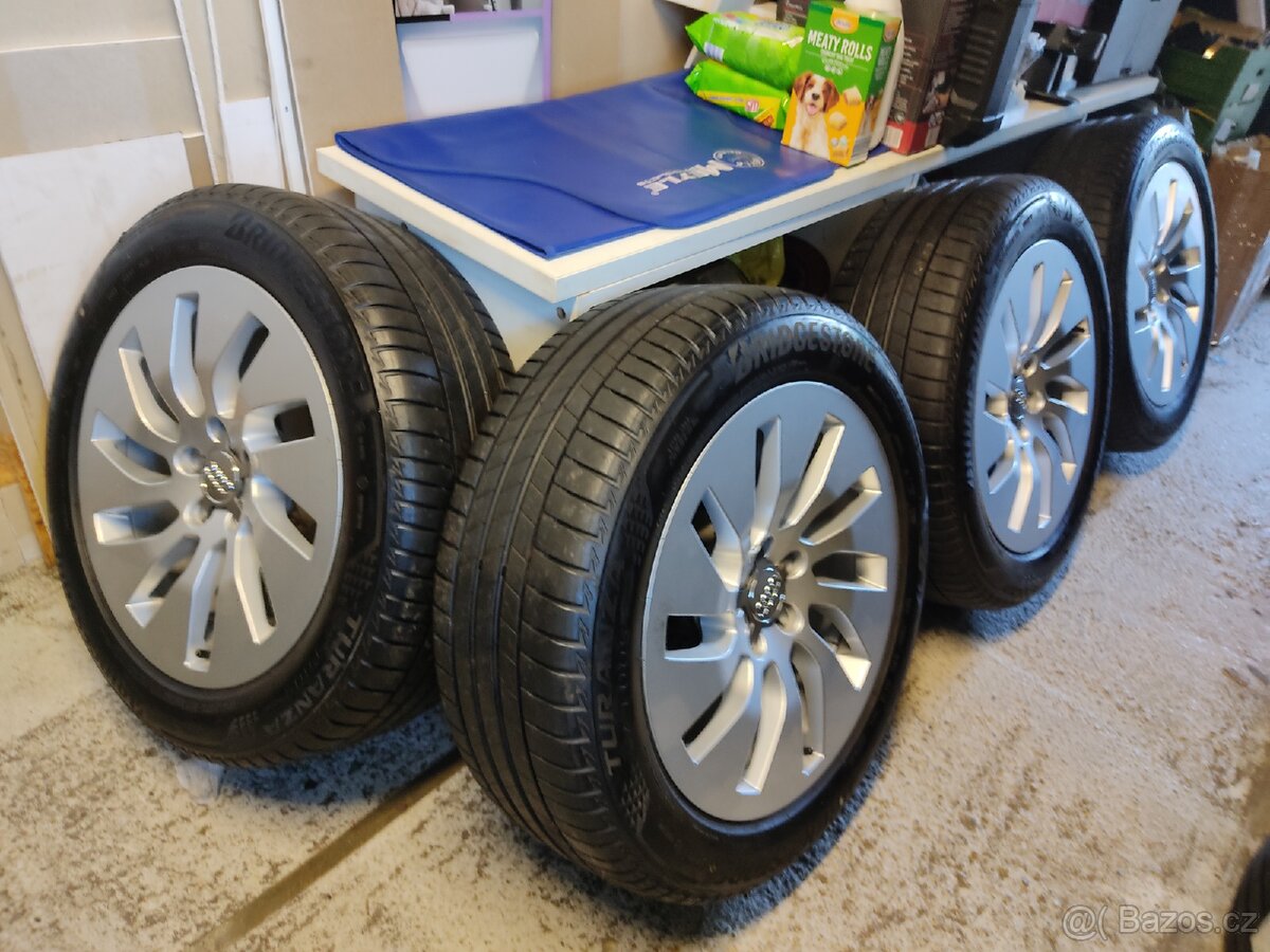 Alu kola Audi A6 A5 A7 5x112 r18 Originál,pneu7m 225/55/18 - 9
