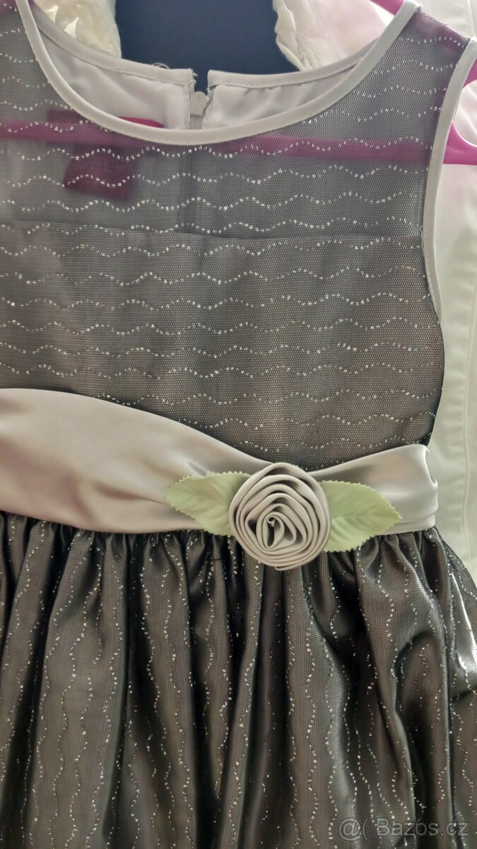 Krásné šedo-stříbrné šatičky 6-let - 9