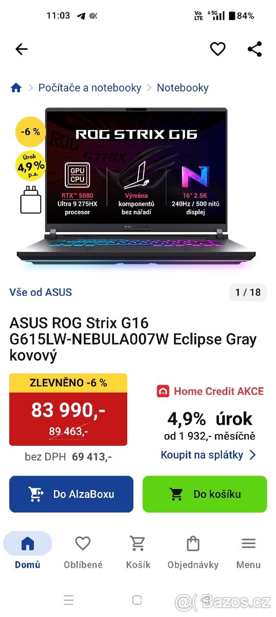 Herní notebook Asus Rog Strix - 9