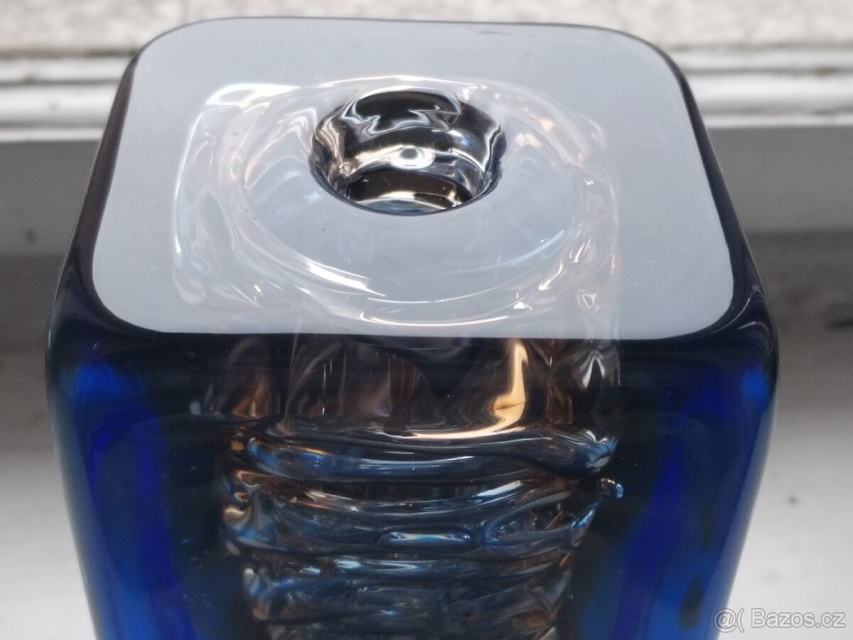 Váza Hutní sklo-František Vízner Škrdlovice vzor 6860/18 - 9