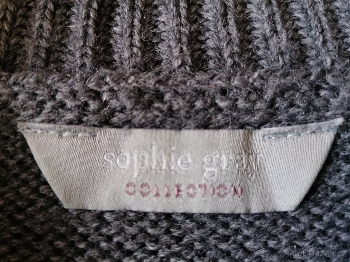 3x dámský svetřík - černý, šedý a fialový - 9