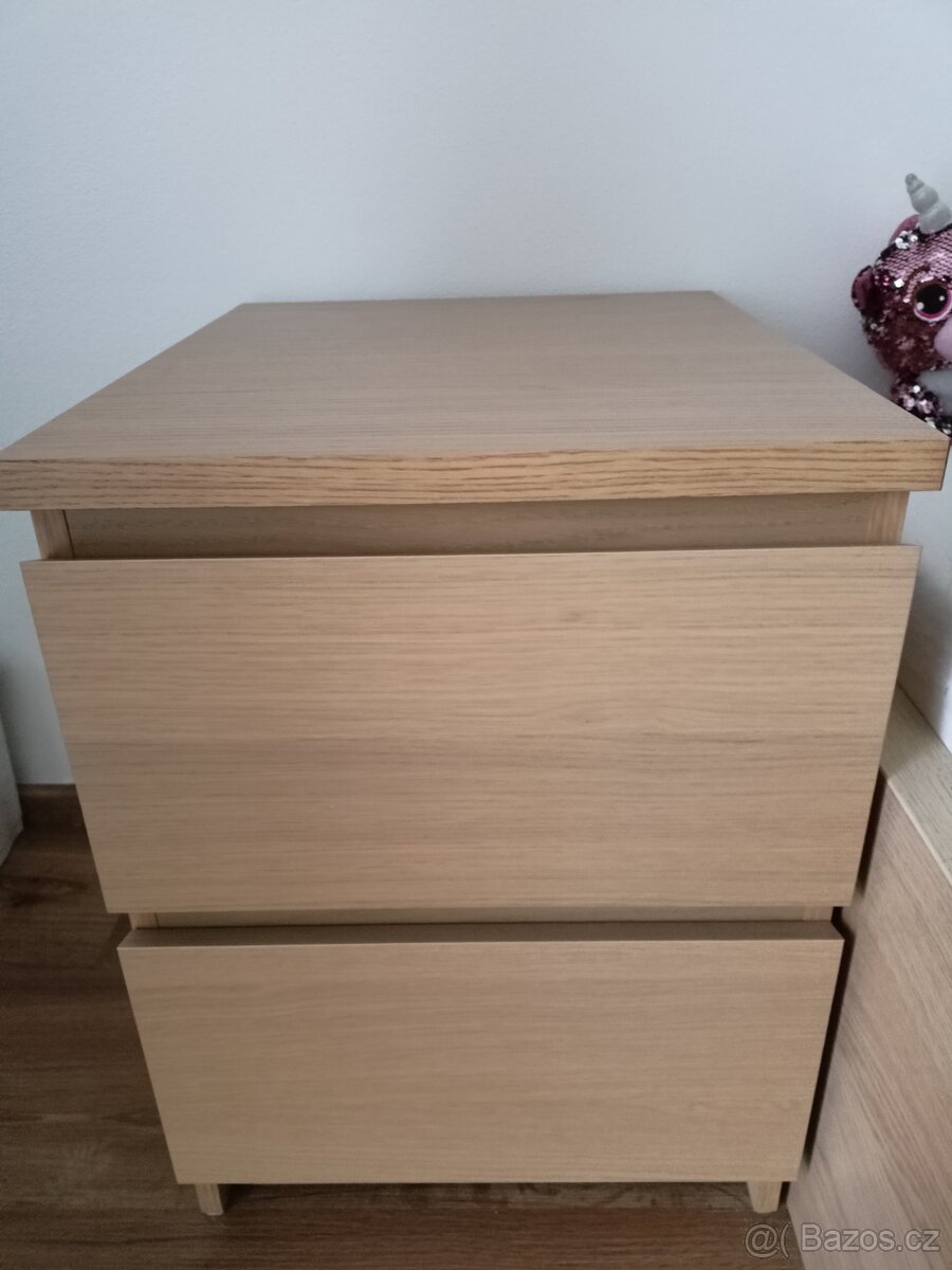 Postel IKEA Malm +rošt+matrace+noční stolek - 9