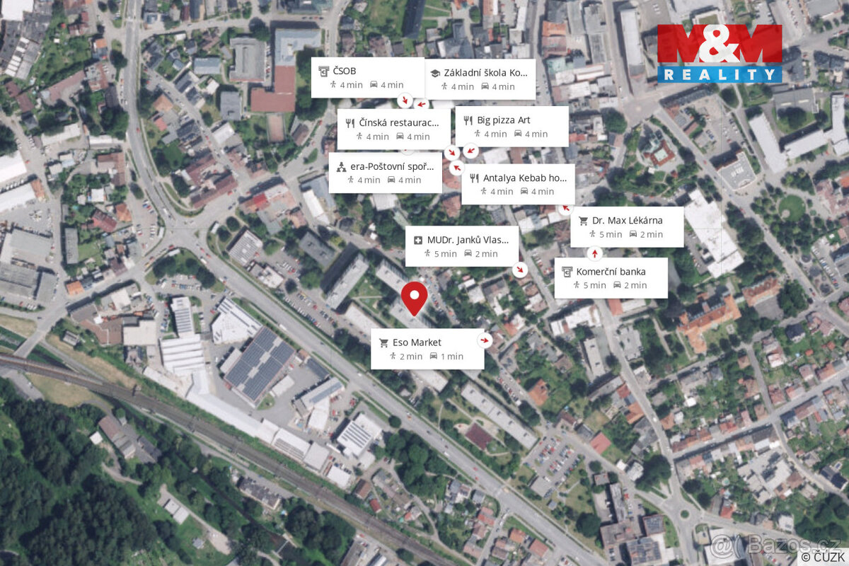 Pronájem bytu 1+1 v Ústí nad Orlicí, ul. Jilemnického - 9