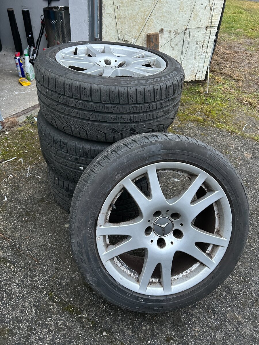 Alu kola R17 5x112 Mercedes + zimní pneu 245/45/17 - 9