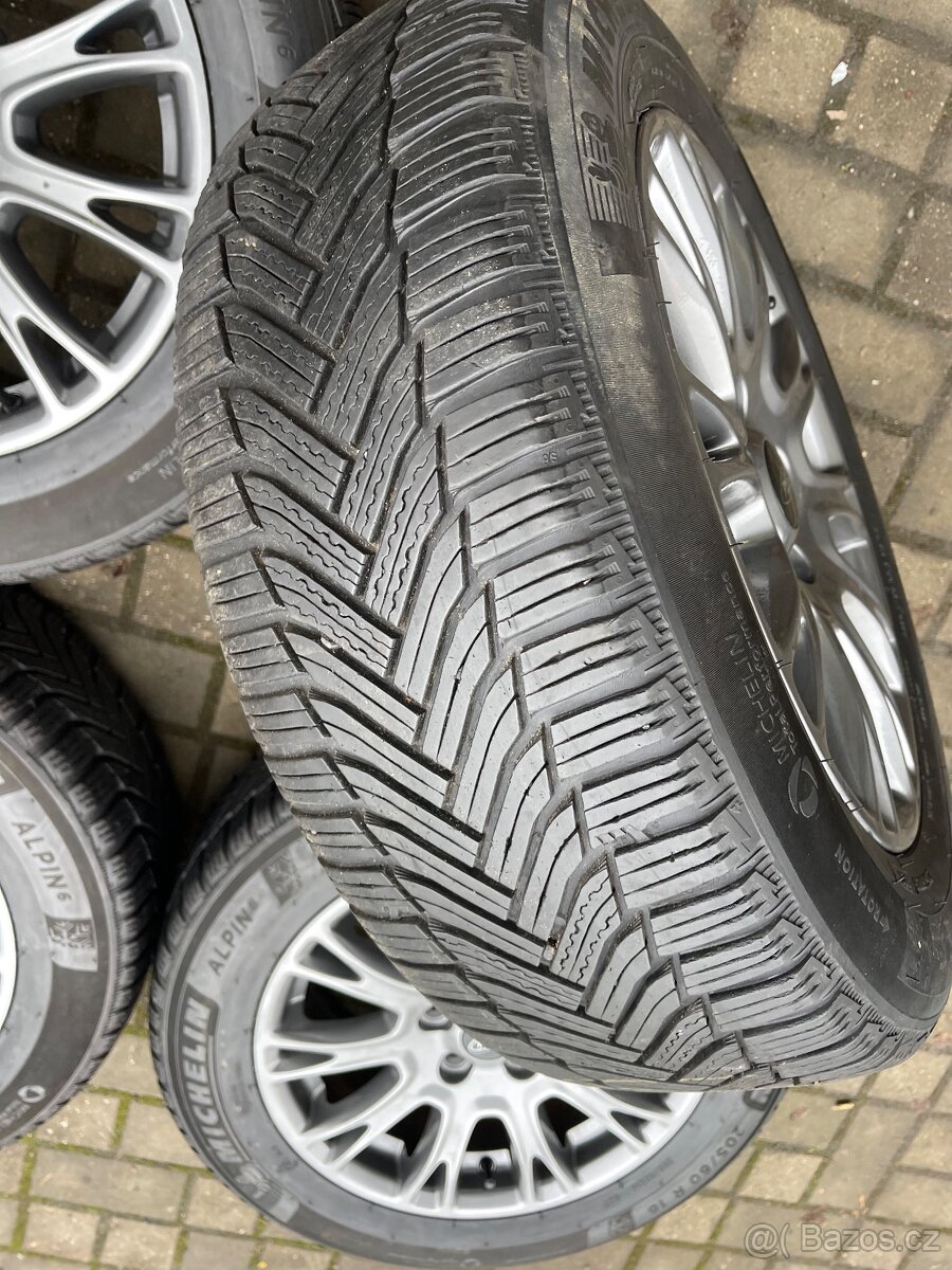 ORIGINÁL Alu Ford R16, 5x108 - TOP STAV, ZIMNÍ PNEU - 9