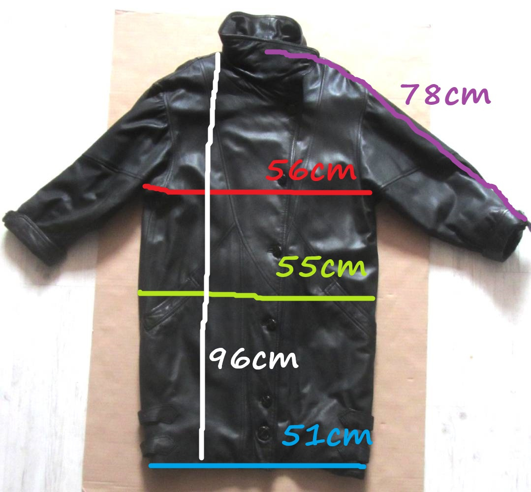 Vintage 80s černý kožený dámský kabát - 9