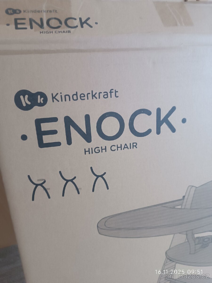 Dětská jídelní židlička Kinderkraft enock wooden buk - 9