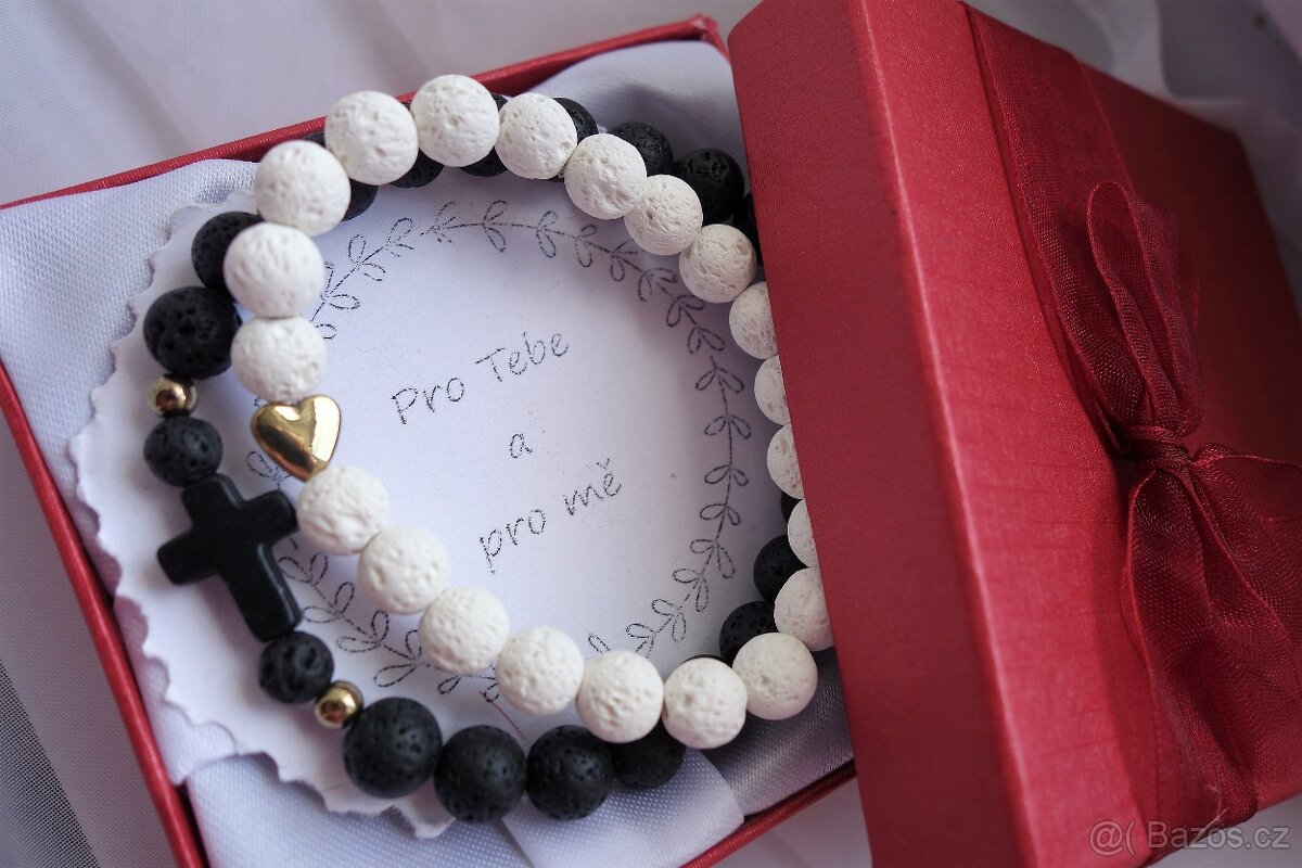 SLEVA Partnerské minerálními náramky z lávy akce VALENTÝN - 9