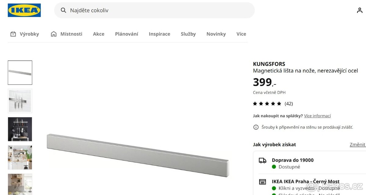 621 - Sada 9ks nožů + ocílka + magnetický držák na zeď - 9