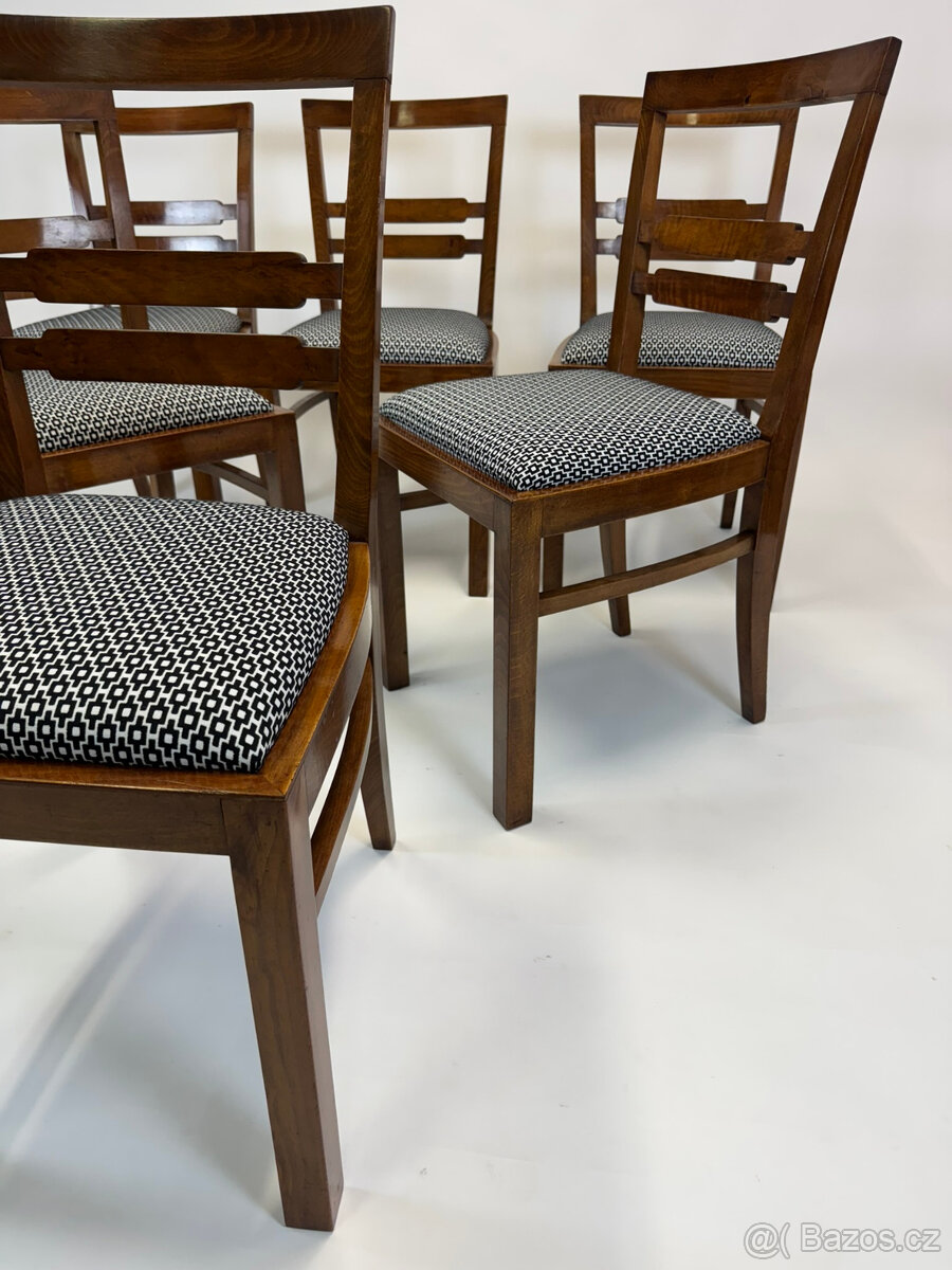 Nádherné prvorepublikové židle po renovaci 6 kusů - 9