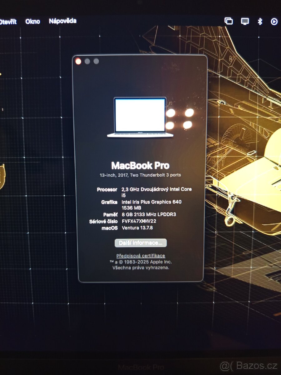 Macbook PRO 13 2017, velmi pěkný stav - 9