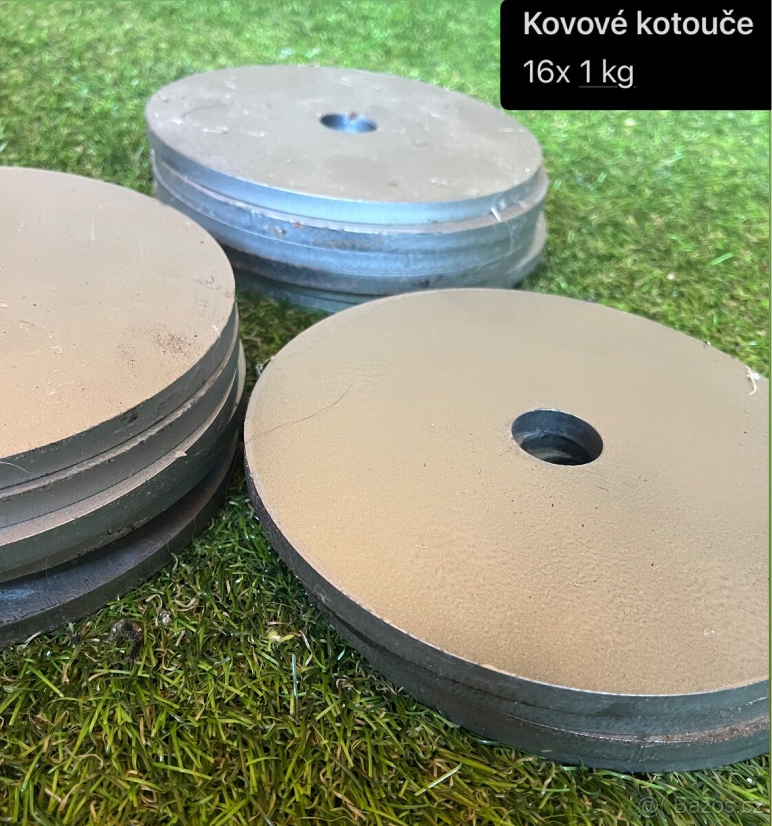 Domácí posilovna - klec, lavice, činky, kotouče, osy - 9