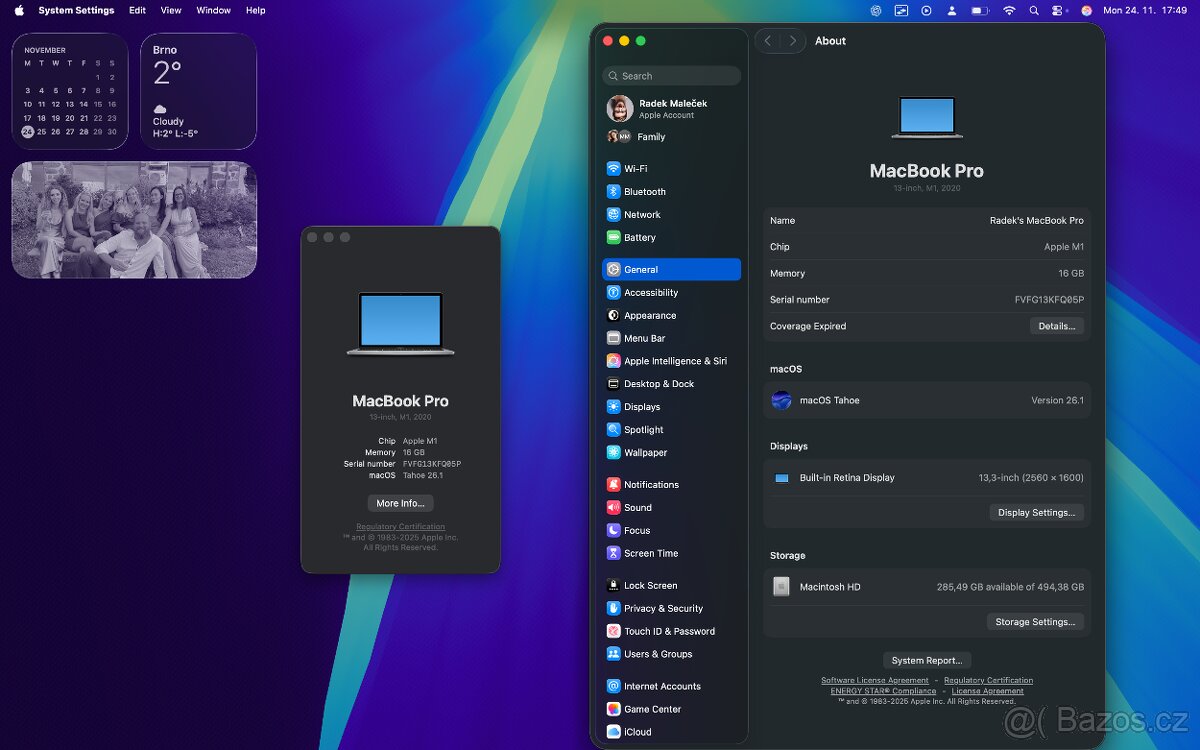 MacBook Pro 13" (M1, 2021) – 16 GB RAM, 512 GB – Výborný st - 9
