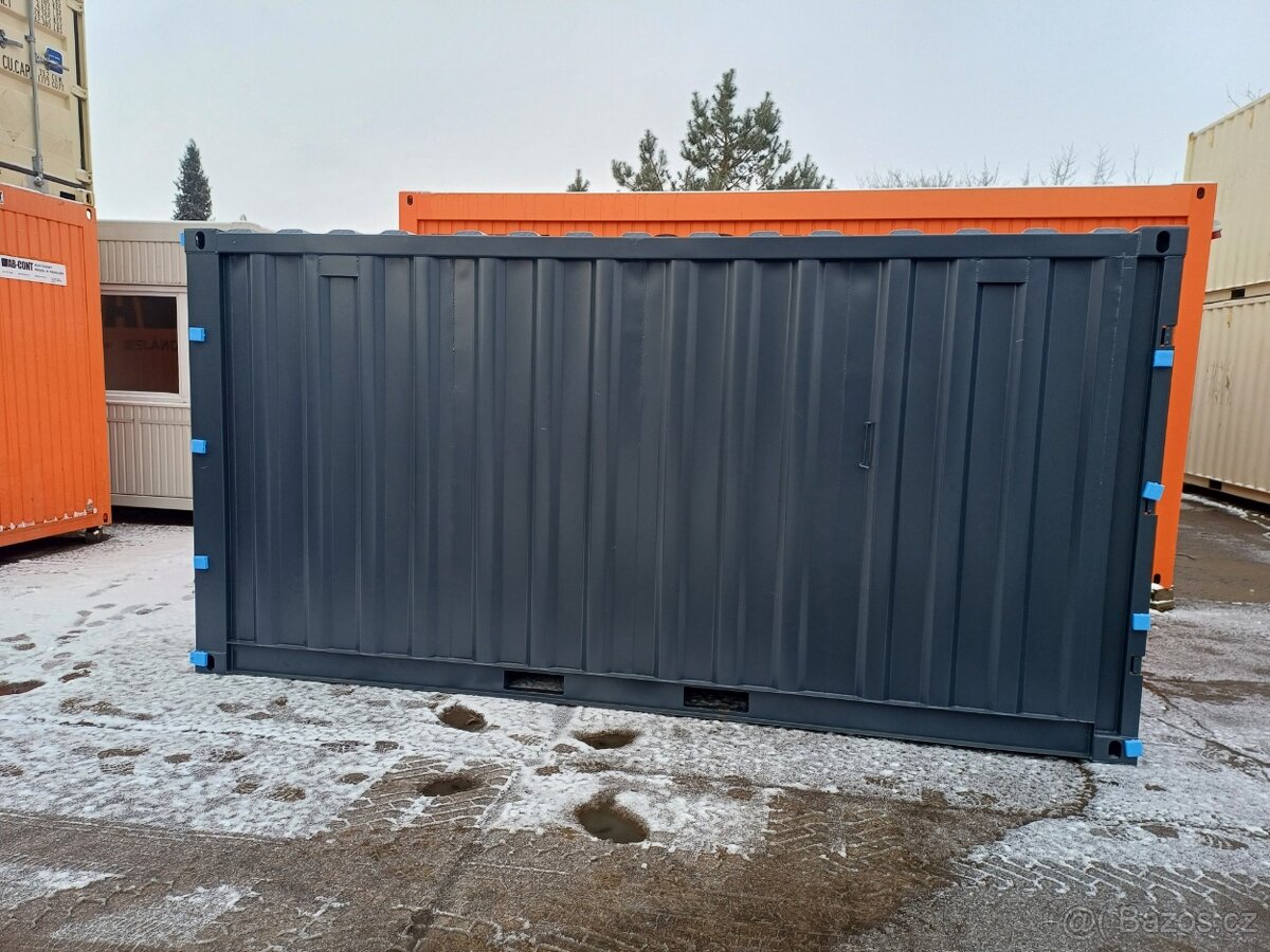 Nový 15´ skladový kontejner, barva RAL 7016 a RAL 7035 - 9