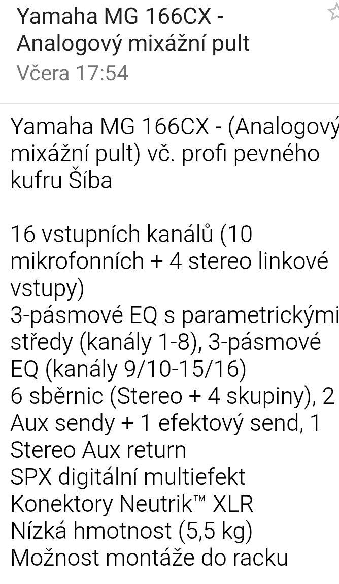 ANALOGOVÝ MIXPULT JAMAHA MG 166CX - 9