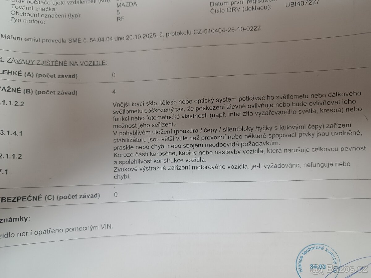 Mazda 5 rok 2007 . 2.0 nafta 81kw - 9