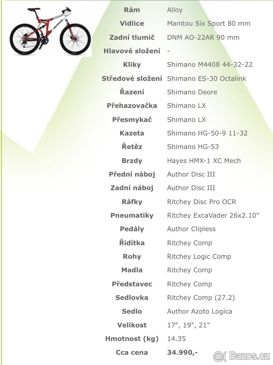 Horské kolo Author Soverign celoodpružene - 9