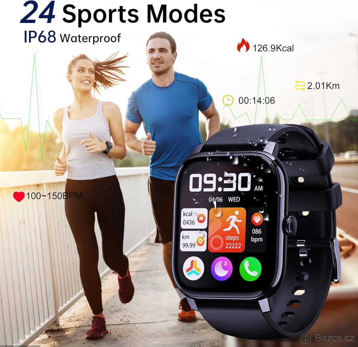 Chytré hodinky LLKBOHA P75 – 1,85" HD displej - 9