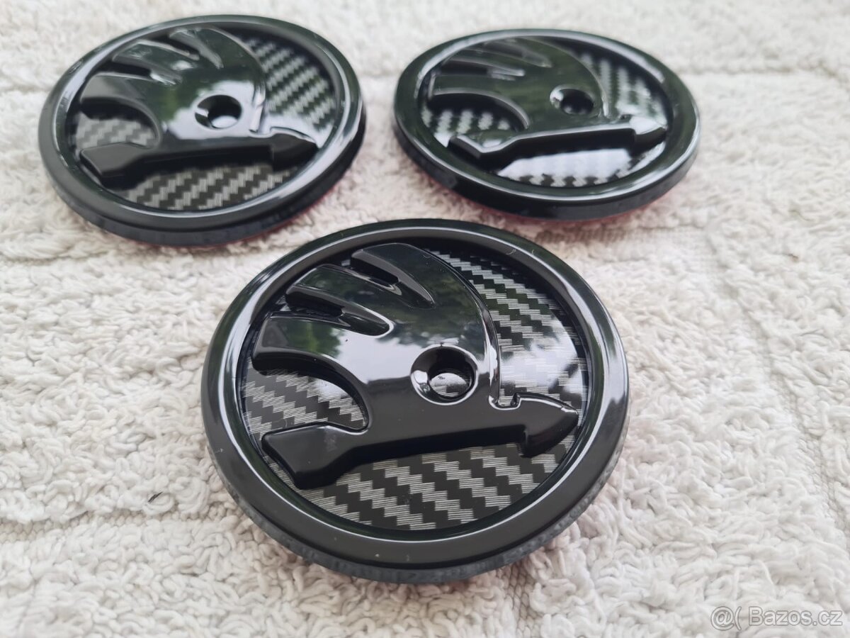 Čierne / karbónové znaky - logo na ŠKODA - 9