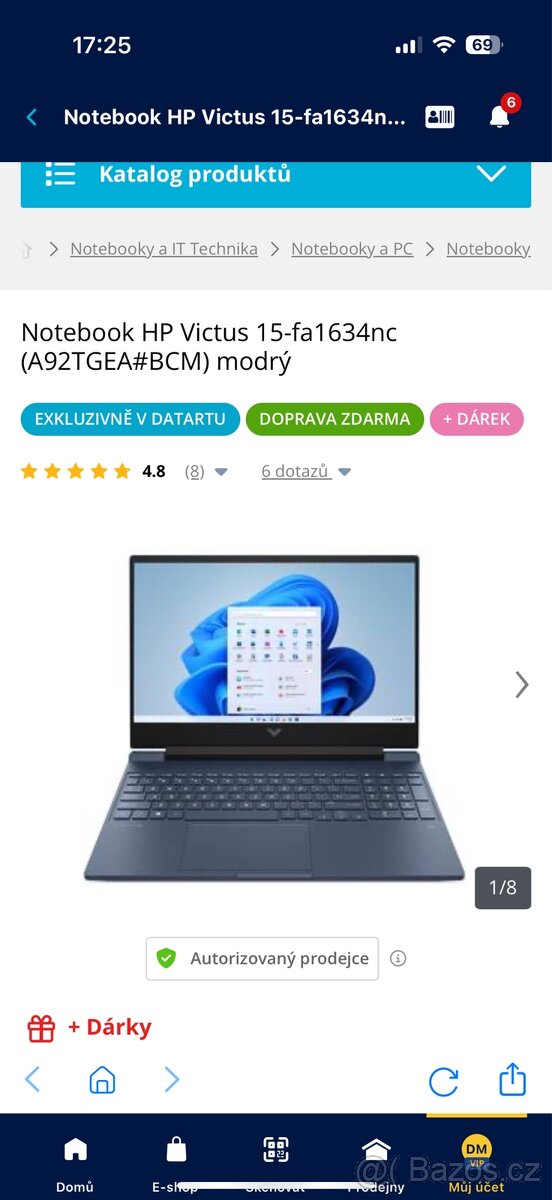Herní Notebook HP Victus 15-fa 1634nc - 9
