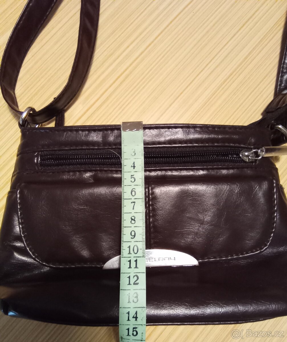 Hnědá kožená kabelka - 9