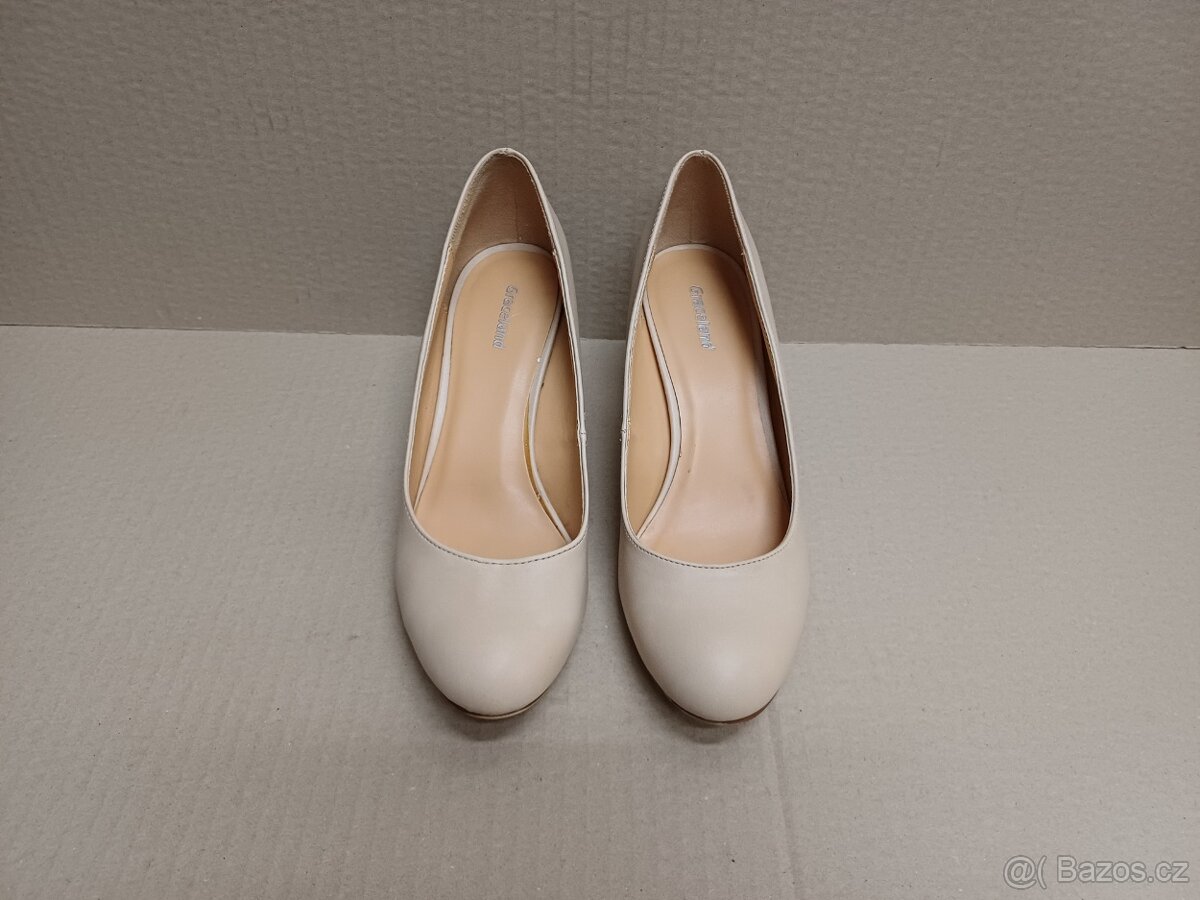 Béžové lodičky vel.36 - 9