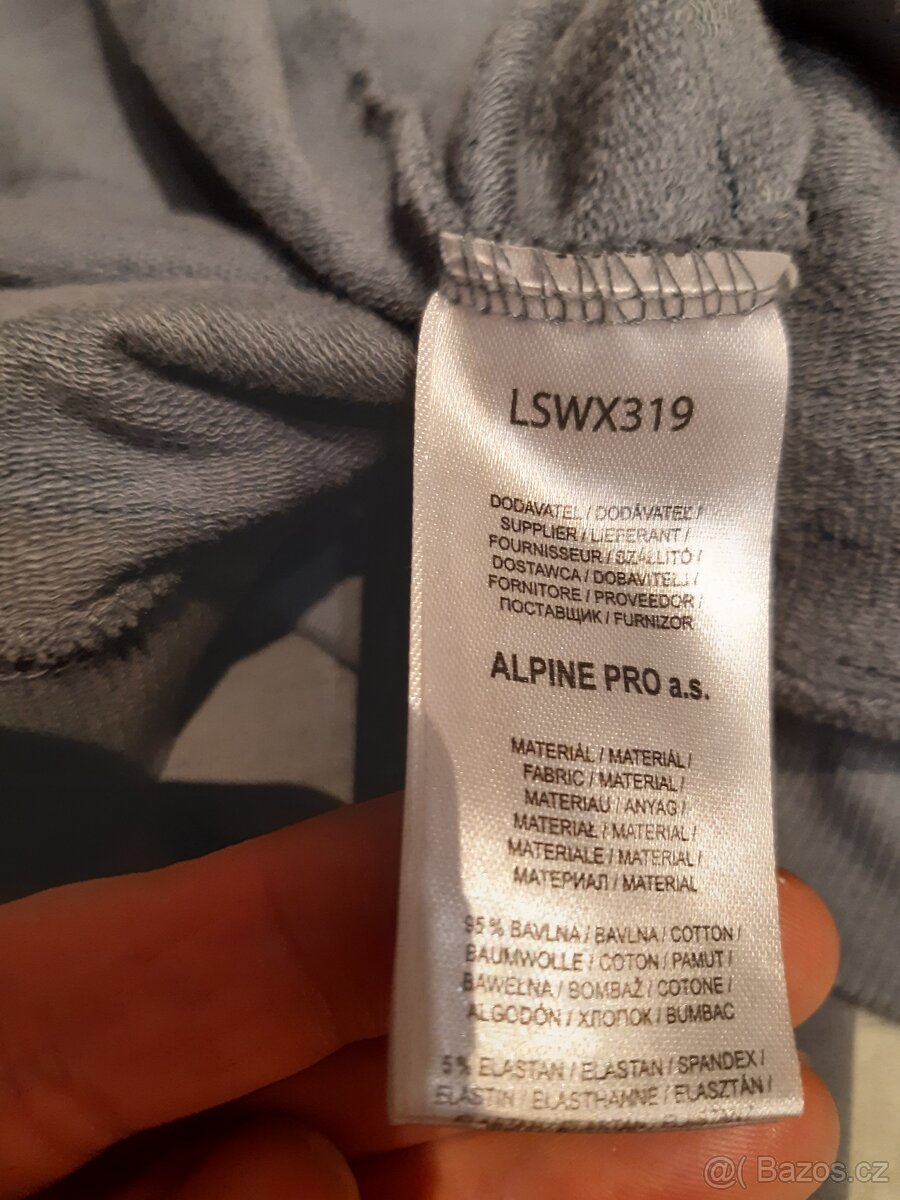 Dámská bavlněná mikina na zip s kapucí Alpine Pro vel. S - 9