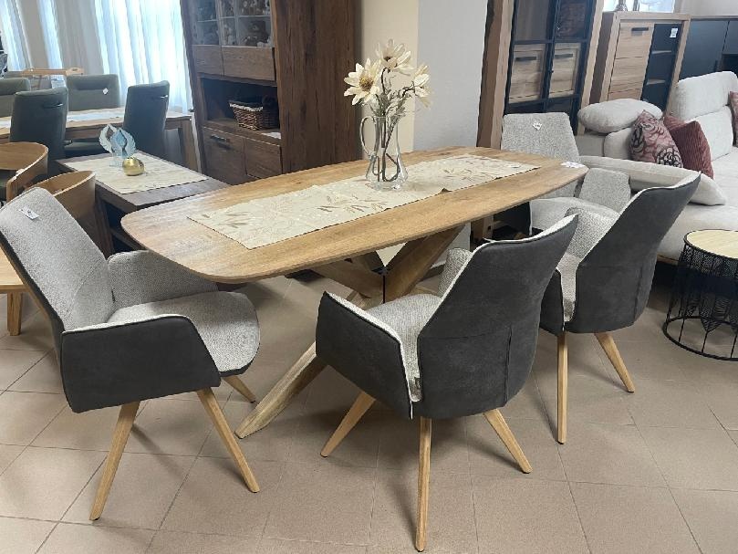 Masivní jídelní stůl Mango – 180 cm, hvězdová podnož - 9