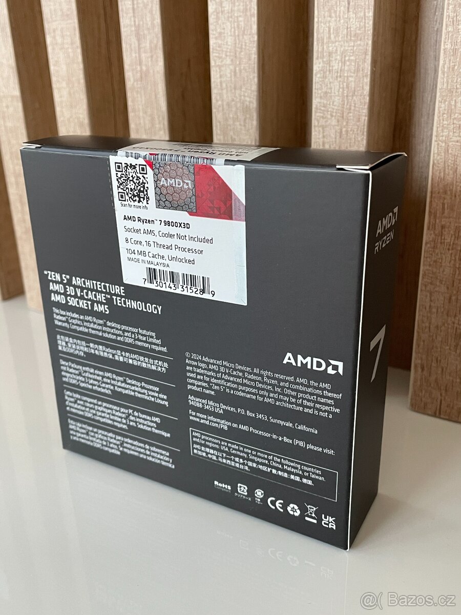 AMD Ryzen 7 9800X3D 4.7GHz/5.2GHz záruka - 9