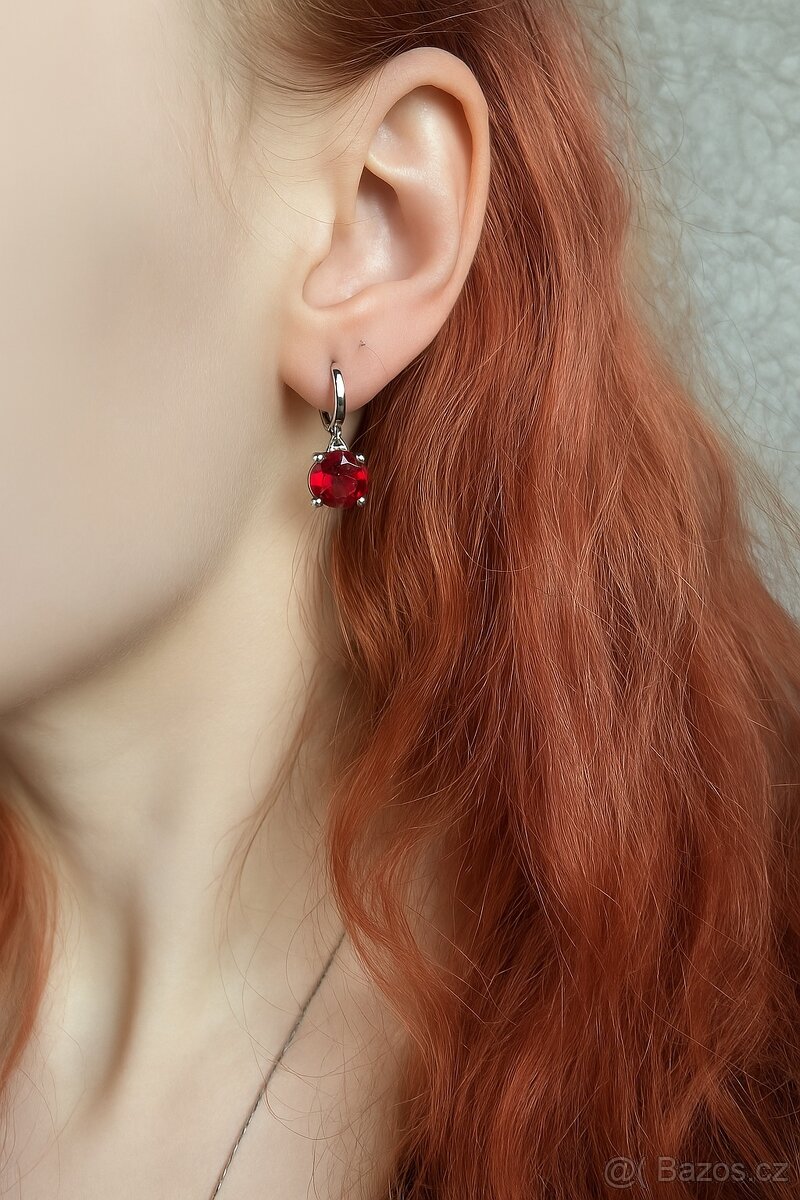 Nová dámská stříbrná sada souprava šperků si kamínky 925 - 9